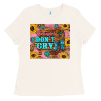 Bone cowgirls don't crty boots hat sunflowers tumbler Ladies Tee - Artiststas