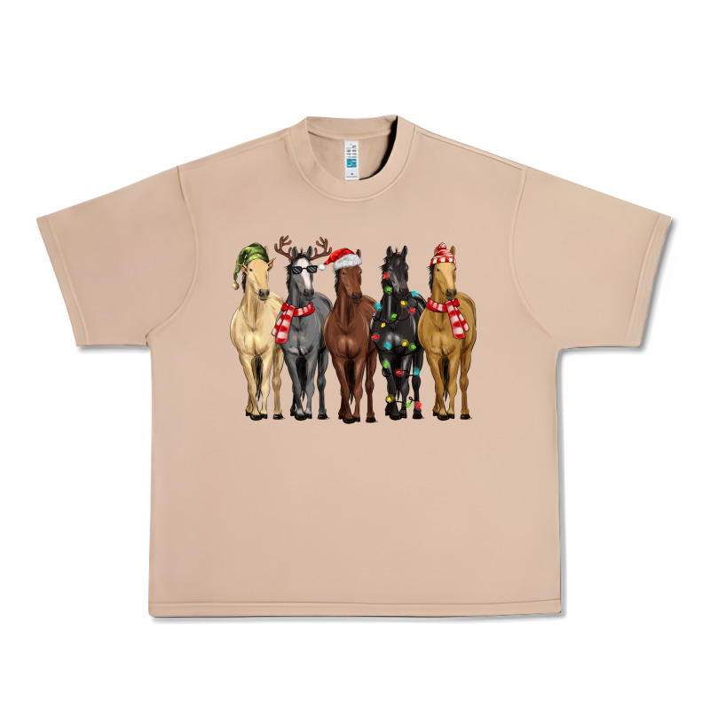 Horses With Christmas Urban Heavy Tee by MaliasSmallBusiness | Teevron