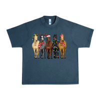 Midnight Navy horses with christmas Urban Heavy Tee - MaliasSmallBusiness