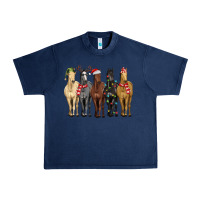 Navy horses with christmas Urban Heavy Tee - MaliasSmallBusiness