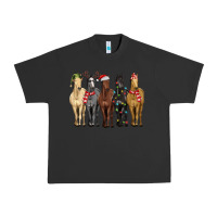 Pigment Black horses with christmas Urban Heavy Tee - MaliasSmallBusiness