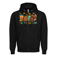 Black Tis' the season Fall Zipper Hoodie - NancyCooperArtShop