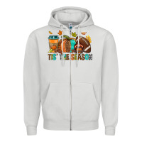 Dove Grey Tis' the season Fall Zipper Hoodie - NancyCooperArtShop