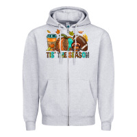 Heather Grey Tis' the season Fall Zipper Hoodie - NancyCooperArtShop