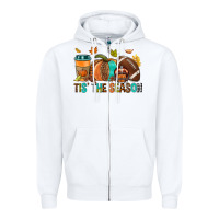 White Tis' the season Fall Zipper Hoodie - NancyCooperArtShop