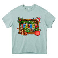 Christmas Teacher And Coffe Cup With Board Heavy Core Tee | Teevron