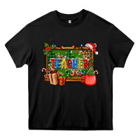 Black christmas teacher and coffe cup with board Heavy Core Tee - AdoDesignShop