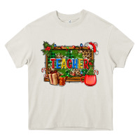 Cream christmas teacher and coffe cup with board Heavy Core Tee - AdoDesignShop