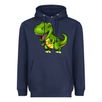Navy Cartoon T-Rex Heavyweight Hoodie - HowdyJamesFarm