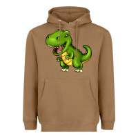 Toasted Coconut Cartoon T-Rex Heavyweight Hoodie - HowdyJamesFarm