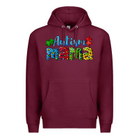 Burgundy autism mama Premium Hoodie - CowGirlArtShop