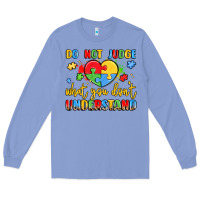 Colony Blue puzzle heart inclusivity message Long Sleeve Tee - LillyAllenDesigns