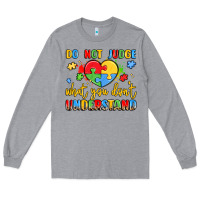 Heather Grey puzzle heart inclusivity message Long Sleeve Tee - LillyAllenDesigns