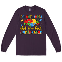 Plum puzzle heart inclusivity message Long Sleeve Tee - LillyAllenDesigns