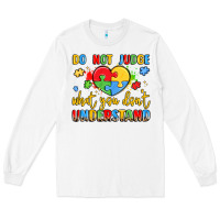 White puzzle heart inclusivity message Long Sleeve Tee - LillyAllenDesigns