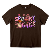 Chocolate Brown spooky babe Heavy Core Tee - AdoDesignShop