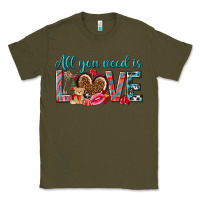 Army Green all you need is love Classic Tee - NancyCooperArtShop