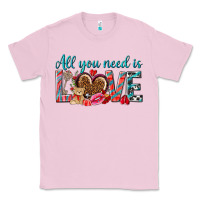 Bubblegum Pink all you need is love Classic Tee - NancyCooperArtShop