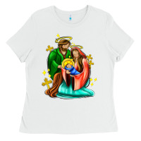 White oh holy night  with cross ado Ladies Tee - AdoDesignShop
