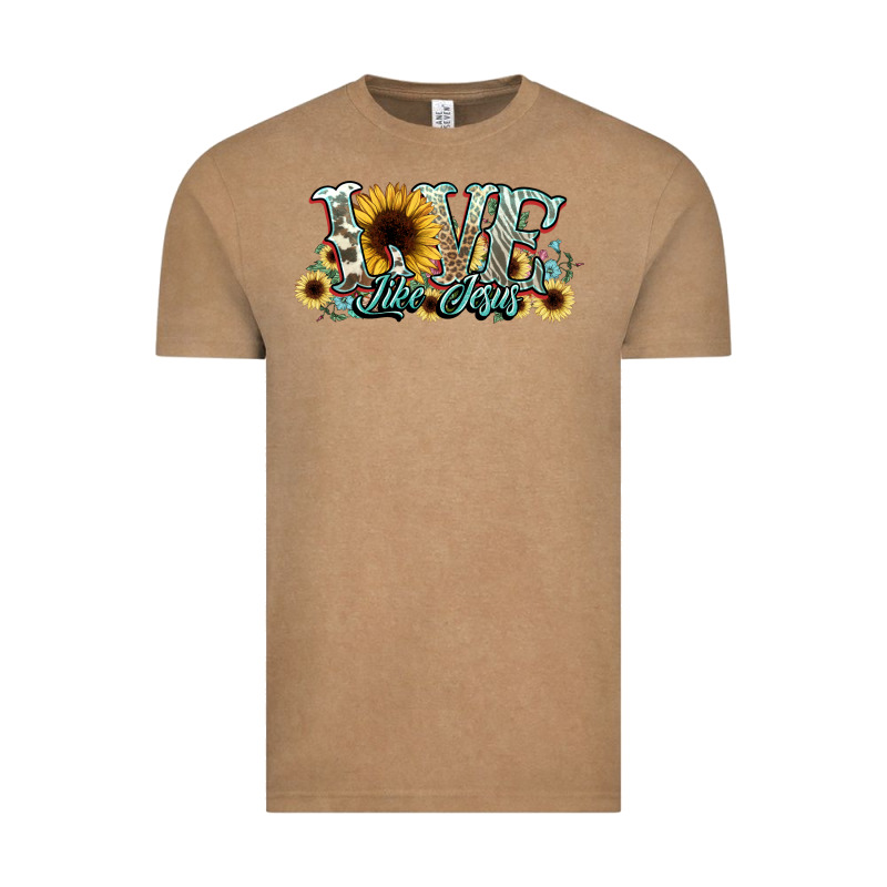 Love Like Jesus Sunflowers Vintage Tee by NancyCooperArtShop | Teevron