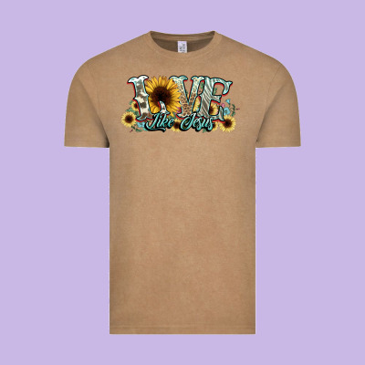Love Like Jesus Sunflowers Vintage Tee Designed By Nancycooperartshop