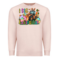 Pale Pink I dig Easter Day Premium Sweatshirt - CowGirlArtShop