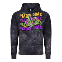 Cloud Black mardi gras with fleur de lis Vintage Hoodie - MaliasSmallBusiness