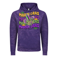 Cloud Purple mardi gras with fleur de lis Vintage Hoodie - MaliasSmallBusiness