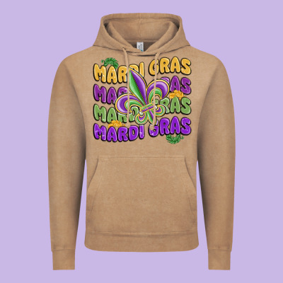 Mardi Gras With Fleur De Lis Vintage Hoodie Designed By Maliassmallbusiness