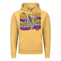 Vintage Mustard mardi gras with fleur de lis Vintage Hoodie - MaliasSmallBusiness