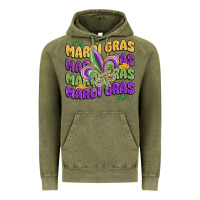 Vintage Olive mardi gras with fleur de lis Vintage Hoodie - MaliasSmallBusiness