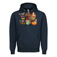 Navy Pumpkin spice and Jesus christ Zipper Hoodie - NancyCooperArtShop