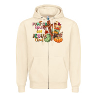 Sandshell Pumpkin spice and Jesus christ Zipper Hoodie - NancyCooperArtShop