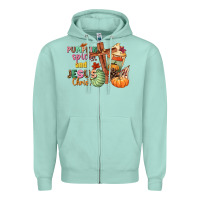 Seafoam Pumpkin spice and Jesus christ Zipper Hoodie - NancyCooperArtShop