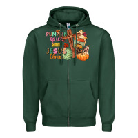 Sports Green Pumpkin spice and Jesus christ Zipper Hoodie - NancyCooperArtShop