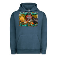 Pigment Midnight Navy pumpkin kisses harvest wishes Urban Hoodie - BundleAndBundleShop