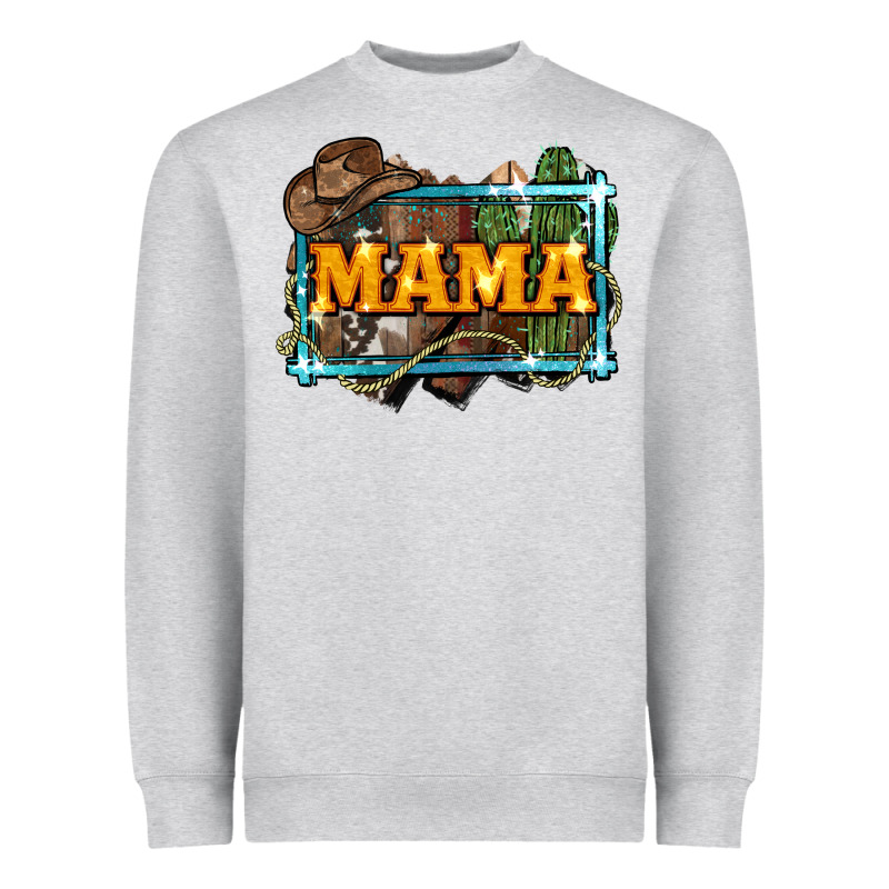 Mama Cowboy Western Font Cactuslove Mom Heavyweight Sweatshirt by LillyAllenDesigns | Teevron