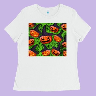 Halloween Pumpkin Tumbler Ladies Tee Designed By Bundleandbundleshop