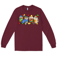 Burgundy image title puzzlethemed beverages and accessories Long Sleeve Tee - LillyAllenDesigns