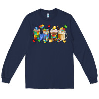 Navy image title puzzlethemed beverages and accessories Long Sleeve Tee - LillyAllenDesigns