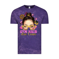 Cloud Purple messy bun gym hair dont care Vintage Tee - NancyCooperArtShop