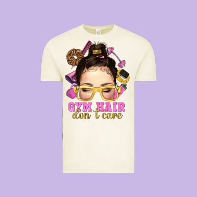 Messy Bun Gym Hair Dont Care Vintage Tee Designed By Nancycooperartshop