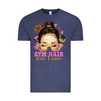Vintage Denim messy bun gym hair dont care Vintage Tee - NancyCooperArtShop