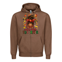 Chestnut santas favorite school bus driver afro messy bun Zipper Hoodie - texasbilliewilder