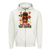 Oatmeal Heather santas favorite school bus driver afro messy bun Zipper Hoodie - texasbilliewilder