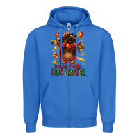 True Royal santas favorite school bus driver afro messy bun Zipper Hoodie - texasbilliewilder
