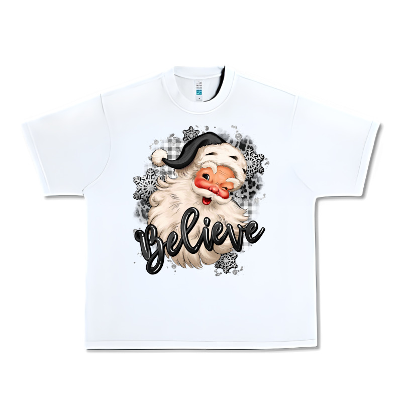 Believe Buffalo Plaid White Christmas Santa Claus Urban Heavy Tee by MaliasSmallBusiness | Teevron