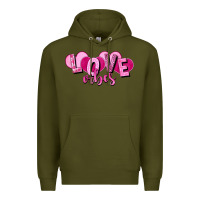 Army Green Love vibes Valentine's Day Premium Hoodie - HowdyJamesFarm
