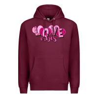 Burgundy Love vibes Valentine's Day Premium Hoodie - HowdyJamesFarm
