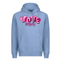 Colony Blue Love vibes Valentine's Day Premium Hoodie - HowdyJamesFarm
